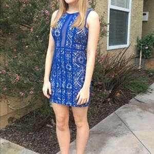 Dress Forum Blue Lace Mini Dress